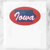 Iowa Ovaler Aufkleber (Tasche)