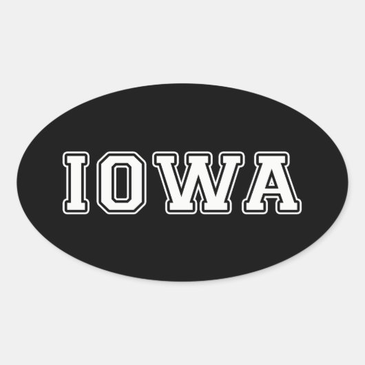 Iowa Ovaler Aufkleber (Vorderseite)