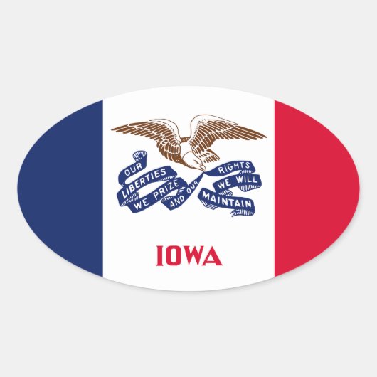 Iowa Ovaler Aufkleber (Vorderseite)