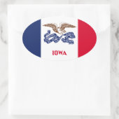 Iowa Ovaler Aufkleber (Tasche)