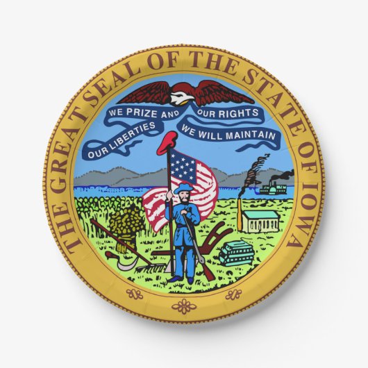 Iowa Pappteller (Vorderseite)