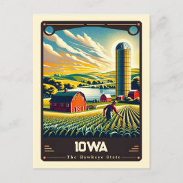 Iowa | Patriotischer Geist Vintag Postkarte