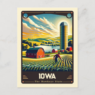 Iowa Patriotischer Geist Vintage Postkarte