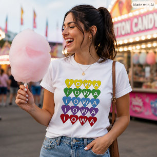 Iowa Pride Geschenk Iowa Einheimischer Iowa Hearts T-Shirt
