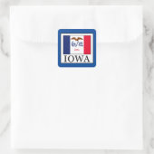 Iowa Quadratischer Aufkleber (Tasche)