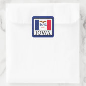 Iowa Quadratischer Aufkleber (Tasche)