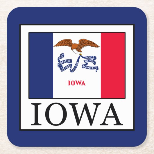 Iowa Rechteckiger Pappuntersetzer (Vorderseite)