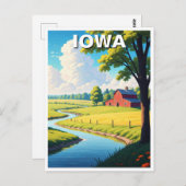 Iowa Red Barn Postkarte (Vorne/Hinten)