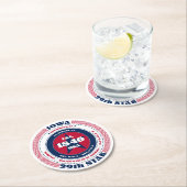 Iowa Red White Blue Typografie Runder Pappuntersetzer (Vor Ort)