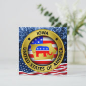 Iowa Republican Patriotic Invitation - srf Einladung (Stehend Vorderseite)