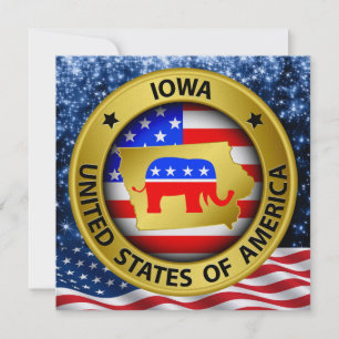 Iowa Republican Patriotic Invitation - srf Einladung