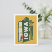 Iowa Retro Reisedesign Iconic US Staaten Postkarte (Stehend Vorderseite)