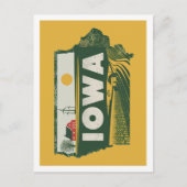 Iowa Retro Reisedesign Iconic US Staaten Postkarte (Vorderseite)