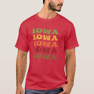 Iowa Retro Vintage Wellen-Text Übergrößen T-Shirt