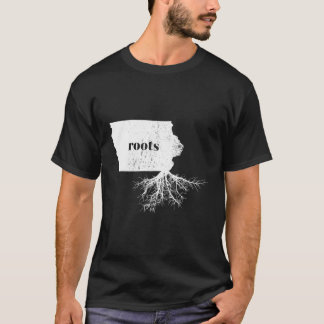Iowa Roots Long Sleeve T Shirt Staat Karte Zuhause