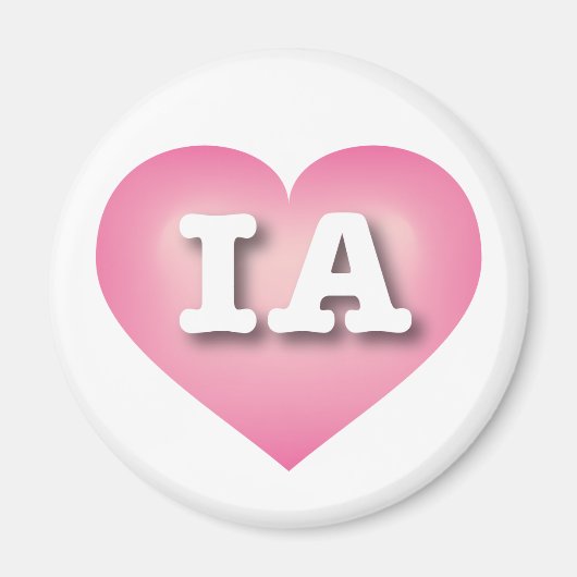 Iowa Rosa Fade Heart - I Liebe IA Magnet (Vorne)