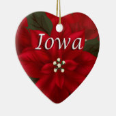 Iowa Rote Poinsettia Herzenslust Keramik Ornament (Rechts)