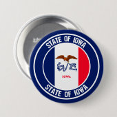Iowa Round Emblem Button (Vorne & Hinten)