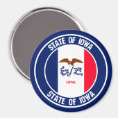 Iowa Round Emblem Magnet (Vorderseite/Rückseite)