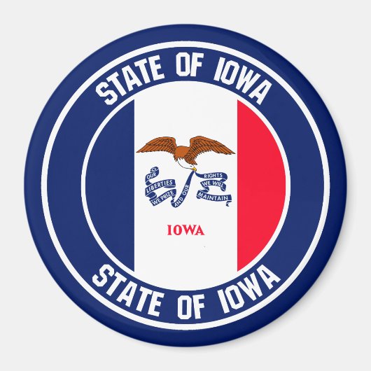 Iowa Round Emblem Magnet (Vorne)