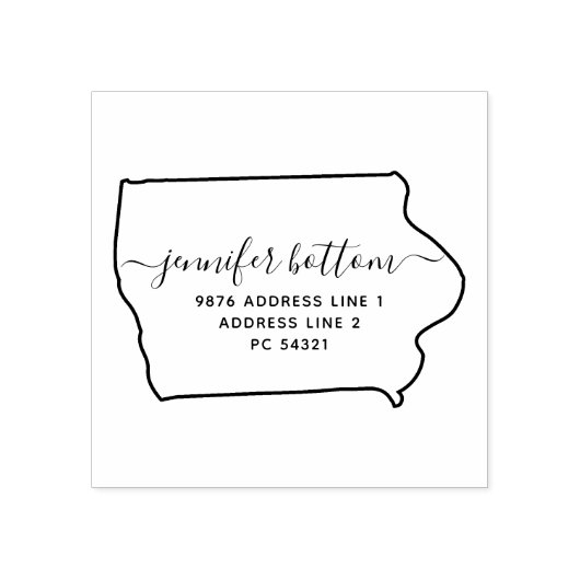 Iowa Rücksendeadresse Business Gummistempel (Prägung)