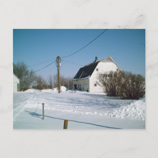 Iowa-Scheune im Winter Postkarte