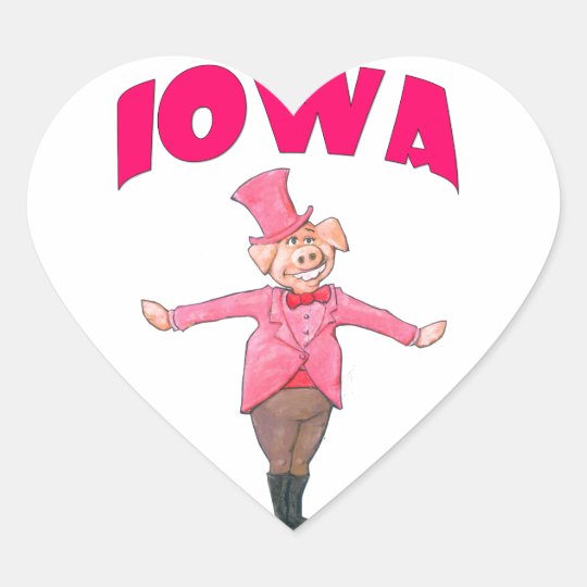 Iowa-Schwein Herz-Aufkleber