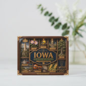 Iowa Shadow Box 3D Figurine Staat Postkarte (Stehend Vorderseite)
