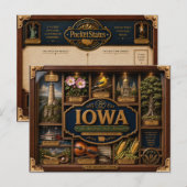 Iowa Shadow Box 3D Figurine Staat Postkarte (Vorne/Hinten)
