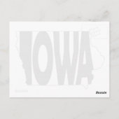 Iowa Shaped Hawkeye Staat Name Iowan Word Art Postkarte (Rückseite)