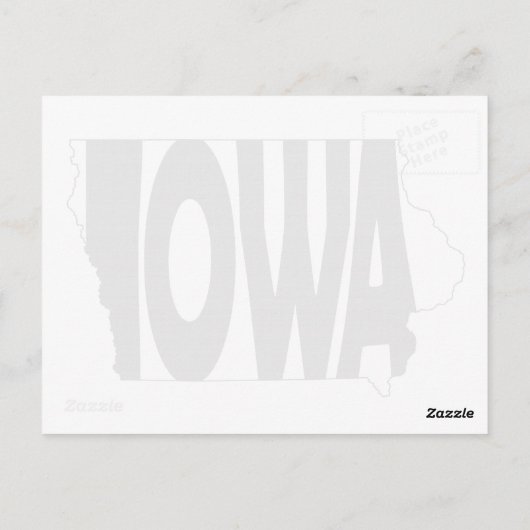 Iowa Shaped Hawkeye Staat Name Iowan Word Art Postkarte (Rückseite)