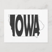 Iowa Shaped Hawkeye Staat Name Iowan Word Art Postkarte (Vorderseite)