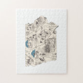 Iowa Shaped Iowan Hawkeye Vintage Bildkarte Puzzle (Vertikal)