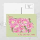 Iowa Staat Blume Collage Map Postkarte (Vorne/Hinten)