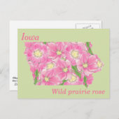 Iowa Staat Blume Collage Map Postkarte (Vorne/Hinten)