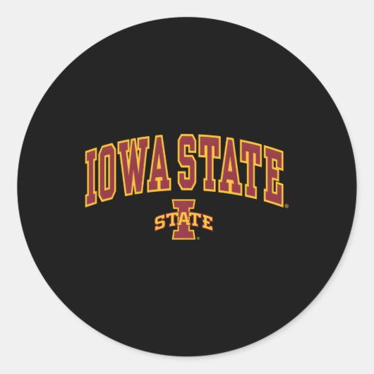 Iowa Staat Cyclones Arch über Heather Gray Runder Aufkleber (Vorderseite)