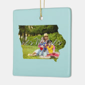 Iowa Staat Foto-Eingabe und Ortsname Keramikornament (Links)