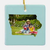 Iowa Staat Foto-Eingabe und Ortsname Keramikornament (Vorderseite)