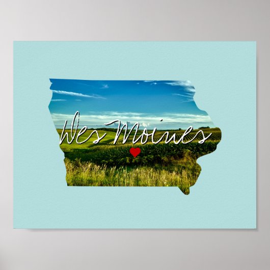 Iowa Staat Foto-Eingabe und Ortsname Poster (Vorne)