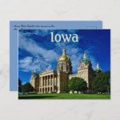 Iowa Staat Hauptstadt Postkarte (Vorne/Hinten)