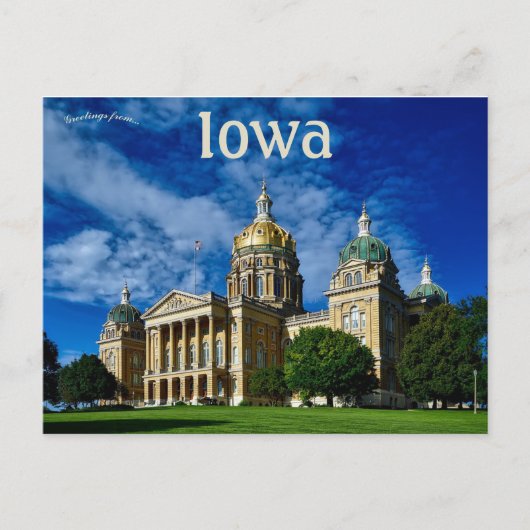 Iowa Staat Hauptstadt Postkarte (Vorderseite)