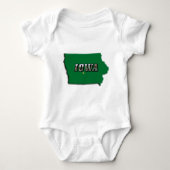 Iowa Staat Karte Green Kontur & Foto Text Baby Baby Strampler (Vorderseite)