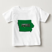 Iowa Staat Karte Green Kontur & Foto Text Baby Baby T-shirt (Vorderseite)