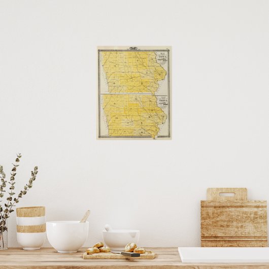 Iowa Staat Maps Poster (Küche)