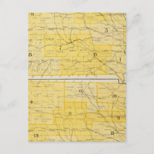 Iowa Staat Maps Postkarte