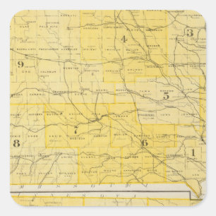 Iowa Staat Maps Quadratischer Aufkleber