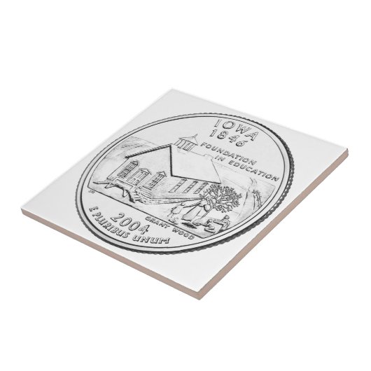Iowa Staat Quarter Fliese (Seite)