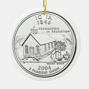 Iowa Staat Quarter Keramikornament