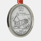 Iowa Staat Quarter Silbernes Ornament (Rechts)