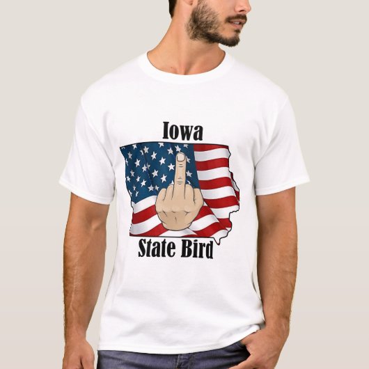 Iowa Staat Vogel T - Shirt Mittelfinger (Vorderseite)